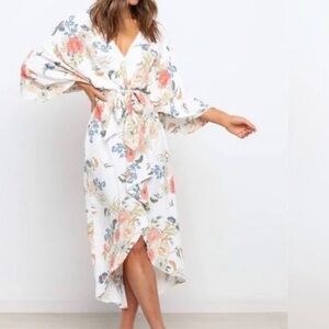 Floral Maxi Dress with Tie Waist
